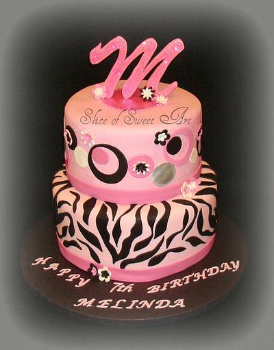 Girly Zebra Cake - Cake by Slice of Sweet Art