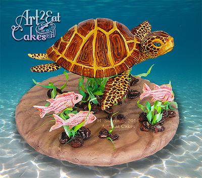 Honu the Sea Turtle & Fishy Friends - Cake by Heather -Art2Eat Cakes- Sherman