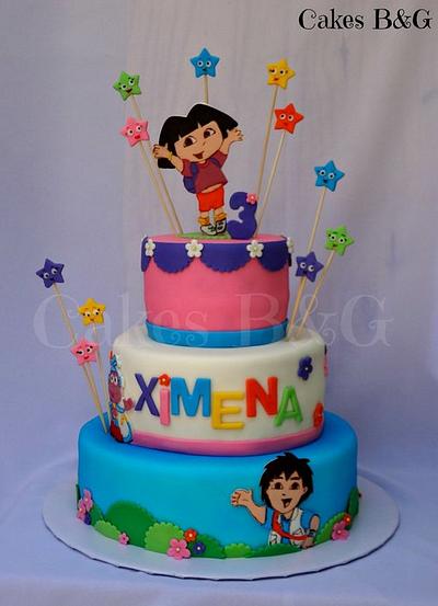 Dora the explorer and Diego Birthday cake  - Cake by Laura Barajas 