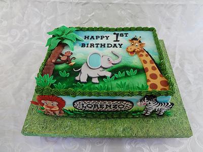 Baby Jungle Animals - Cake by Custom Cakes by Ann Marie