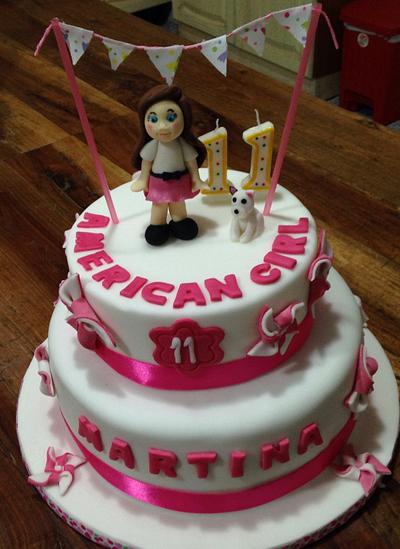 American girl doll cake and cookies - Cake by Eliana