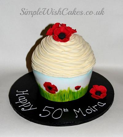 Large Poppy cupcake - Cake by Stef and Carla (Simple Wish Cakes)
