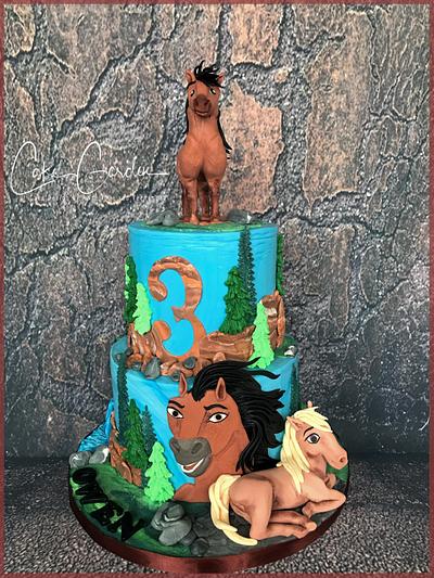 “Spirit, the Stallion of the Cimarron cake - Cake by Cake Garden 