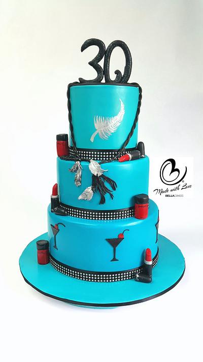 Teal Glam - Cake by Bella Cakes