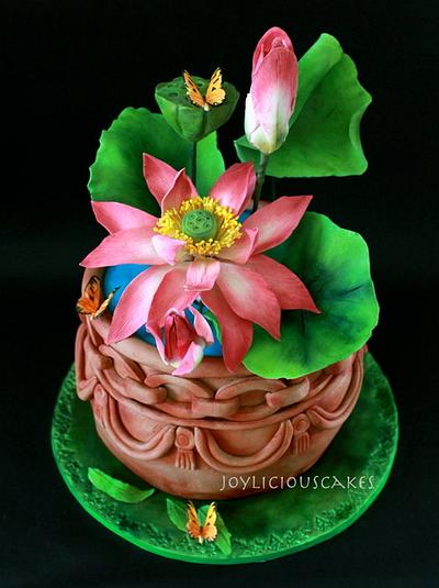 A Pot of Lotus - Cake by Joyliciouscakes