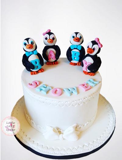 Penguin baby shower  - Cake by littlecakespace