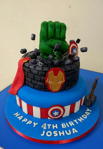 Hulk and Avengers cake - Cake by Catherine