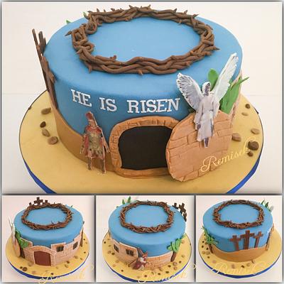 Easter Celebration Cake - He is Risen - Cake by RemisekBakes