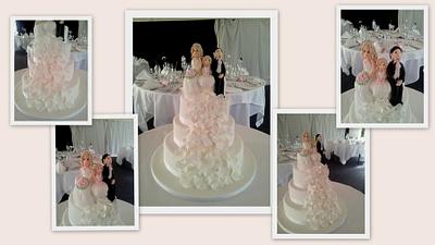 Wedding cake with handmade toppers - Cake by Amanda Parry