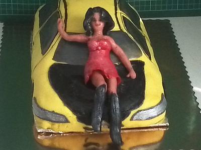 car and girl - Cake by Miavour's Bees Custom Cakes