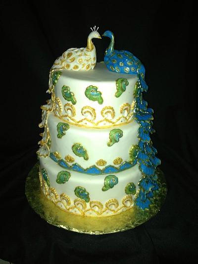 Peacock Wedding Cake - Cake by beth78148