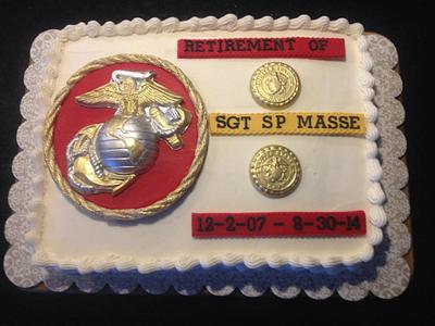USMC Retirement - Cake by familycakesbyjackie