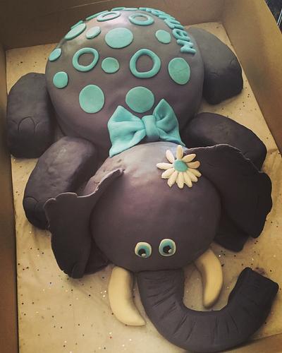 Elephant baby shower cake - Cake by Cakes by Crissy 