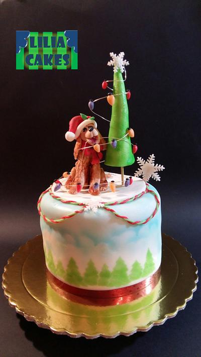 Christmas Dog Cake - Cake by LiliaCakes