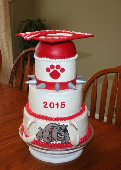 Laurel Bulldog Graduation cake - Cake by Laura Willey