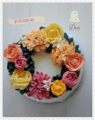 ghirlandia butter cream cake - Cake by Dian flower clay -cake design