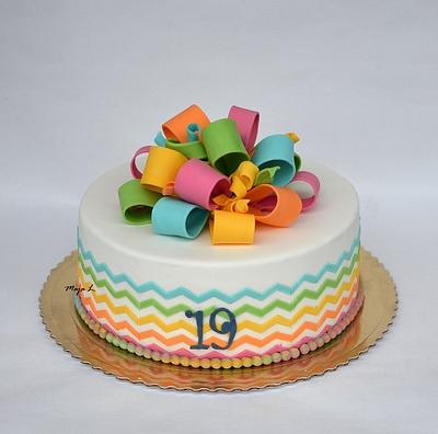 Colorful birthday cake - Cake by majalaska