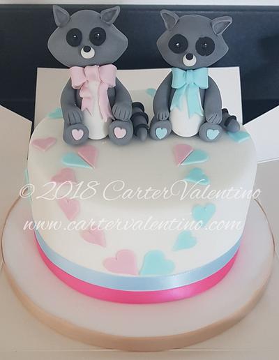 Raccoon gender reveal - Cake by Carter Valentino Ltd
