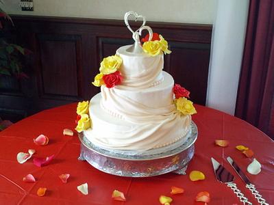 roses and drapes wedding cake - Cake by Eric Johnson