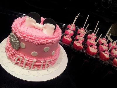 Minnie Mouse Cake and Pops - Cake by BeachHouseBakery1