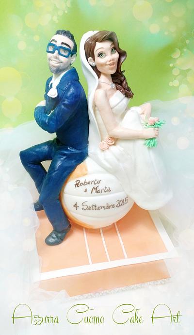 Bride and groom cake topper - Cake by Azzurra Cuomo Cake Art