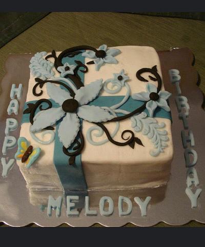 Blue flowers for Melody - Cake by Julia 