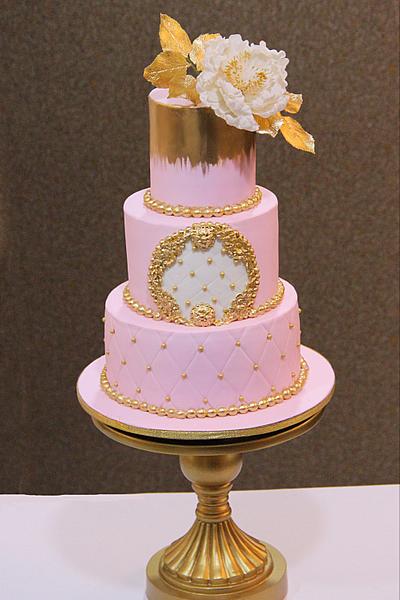 Pink and Gold Blush  - Cake by Signature Cake By Shweta