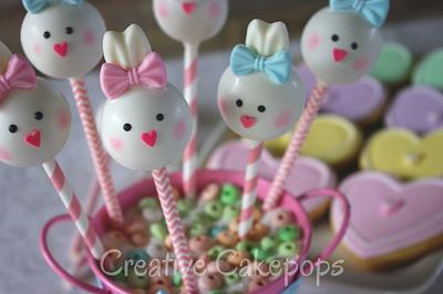 Cute Bunny Cake pops - Cake by Creative Cakepops