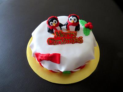 Penguins Wishing You a Merry Xmas! - Cake by LiLian Chong