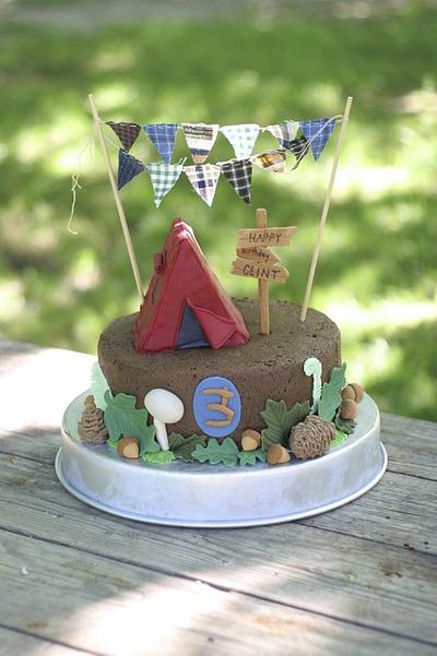 Camping Woodland Third Birthday Cake - Cake by SarahBeth3