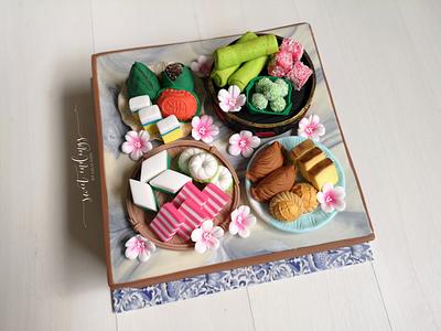 Traditional Straits Chinese Kueh Platter Cake - Cake by Lulu Goh