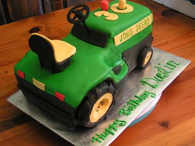John Deere pulling tractor - Cake by Cake Creations by Christy