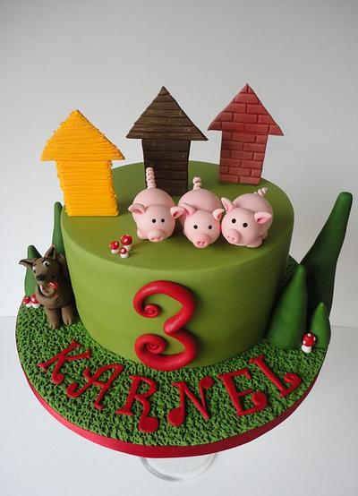 the three little pigs and the big bad wolf - Cake by Krumblies Wedding Cakes