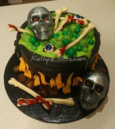 Halloween cauldron cake - Cake by Kelly Stevens