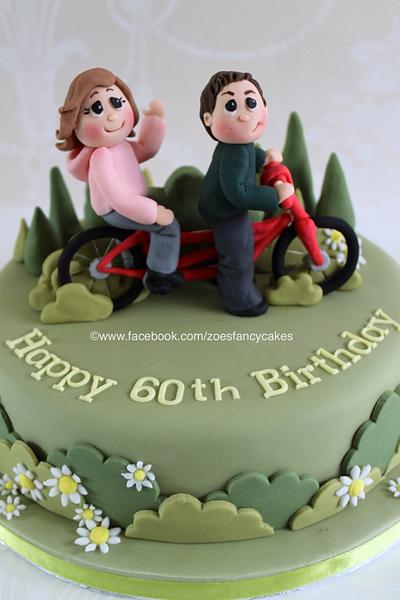 Tandem cycling cake - Cake by Zoe's Fancy Cakes