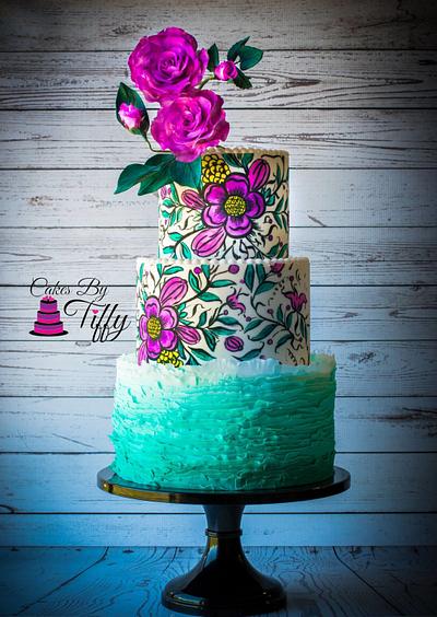 Ruffles and Roses - Cake by Cakesbytiffy