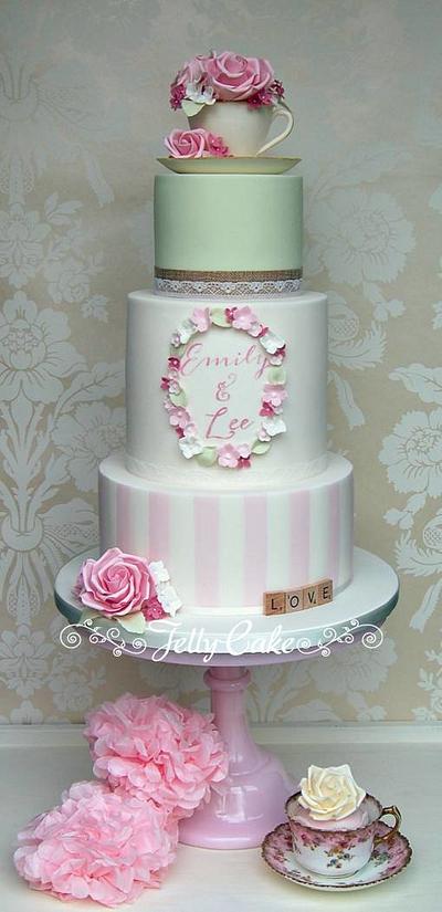 Teacup and Roses Wedding Cake - Cake by JellyCake - Trudy Mitchell