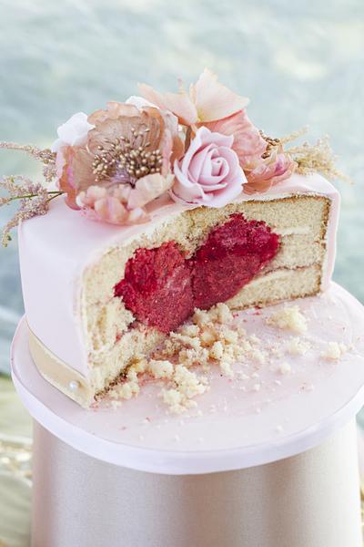 Hidden red heart cake - Cake by Elizabeth's Cake Emporium