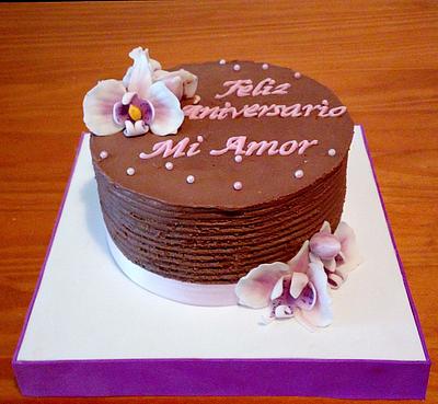 TARTA CHOCOLATE ORQUIDEAS - Cake by Camelia