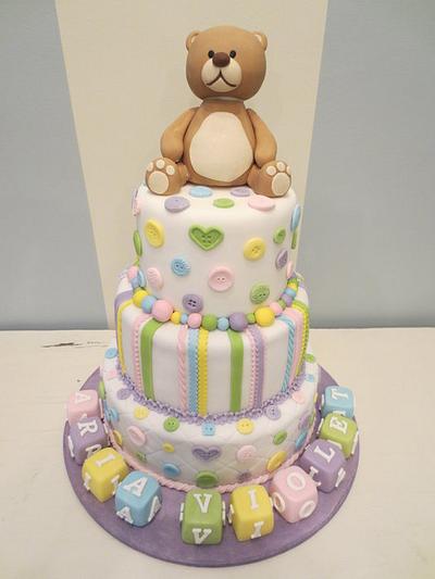 Buttons and cubes baby's cake - Cake by SweetMamaMilano