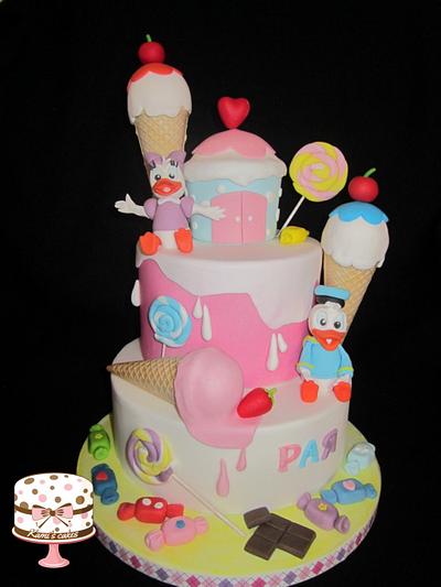 Candy , ice cream and entertainment - Cake by KamiSpasova