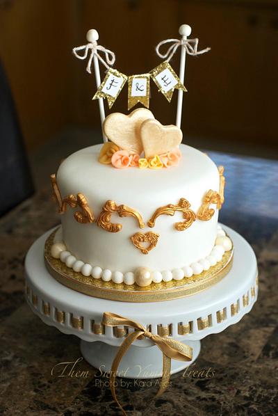 Mini Vintage Wedding Cake - Cake by Kara's Custom Design Cakes