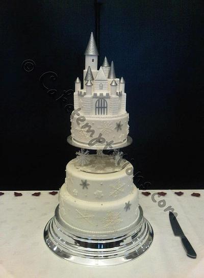 Snowflake castle wedding cake - Cake by Cake Temptations (Julie Talbott)