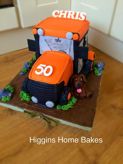 Tractor 50th Birthday cake  - Cake by Rhian -Higgins Home Bakes 