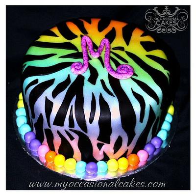 Rainbow Zebra cake - Cake by Occasional Cakes