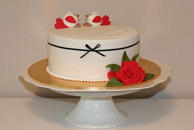 Tweethearts - wedding anniversary cake. - Cake by BeesNees