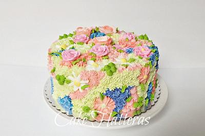 Spring Flowers for a 70th Birthday - Cake by Donna Tokazowski- Cake Hatteras, Martinsburg WV