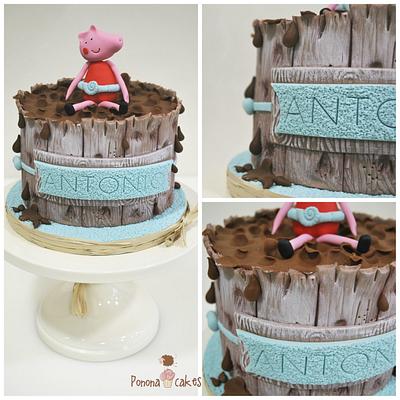 Peppa Pig in a muddy swimming pool - Cake by Ponona Cakes - Elena Ballesteros
