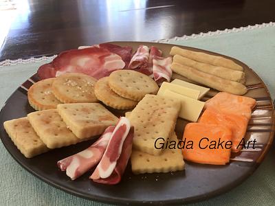 Cookies and marzipan! NOT cheese and Crackers  - Cake by G Sugar Art
