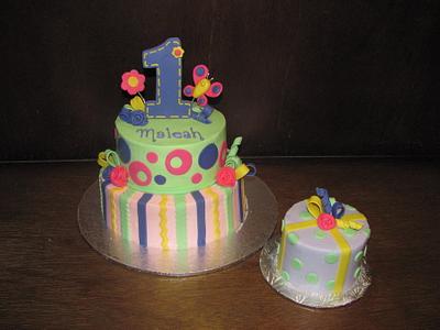1st Birthday and Smash Cake - Cake by Lacey Deloli